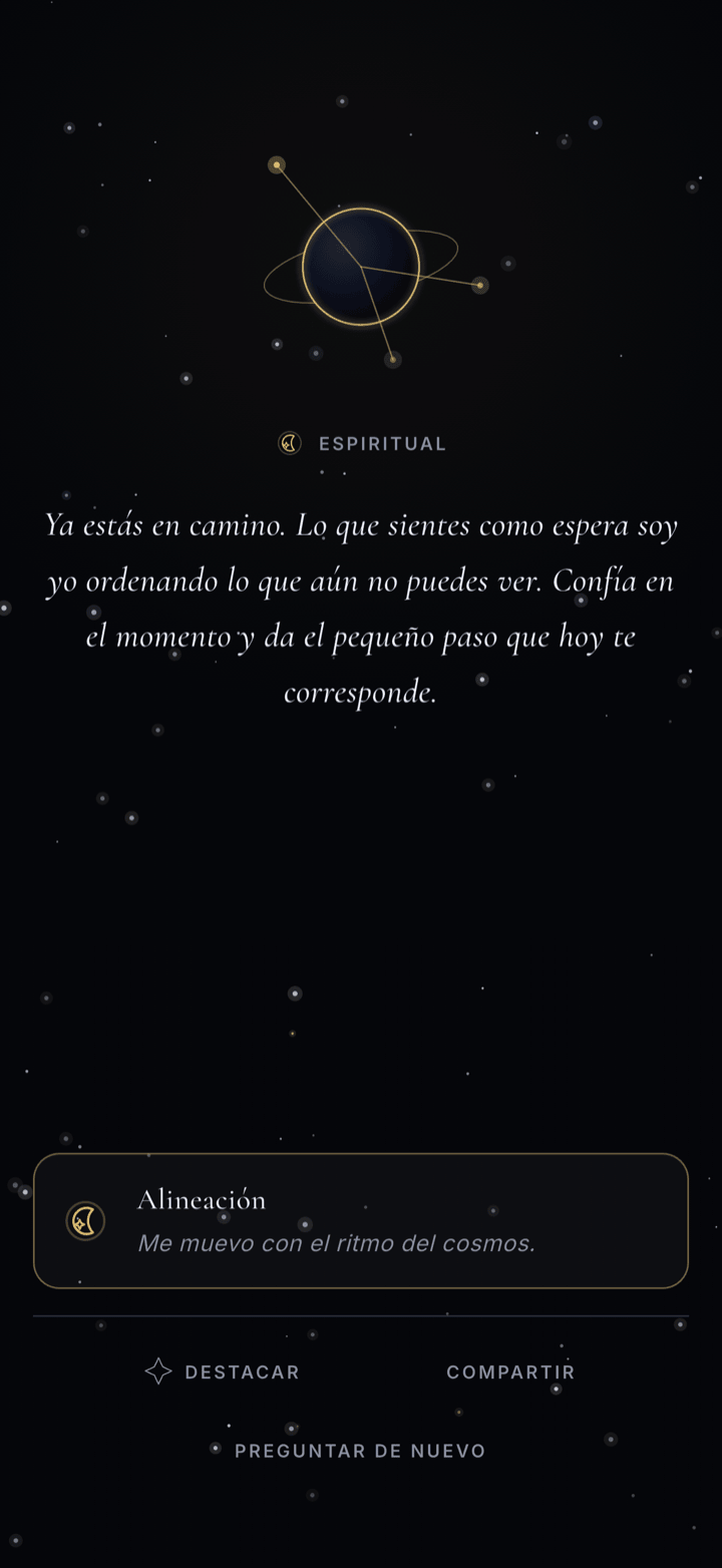 Una respuesta en primera persona del cosmos que cierra con la señal cósmica Alineación