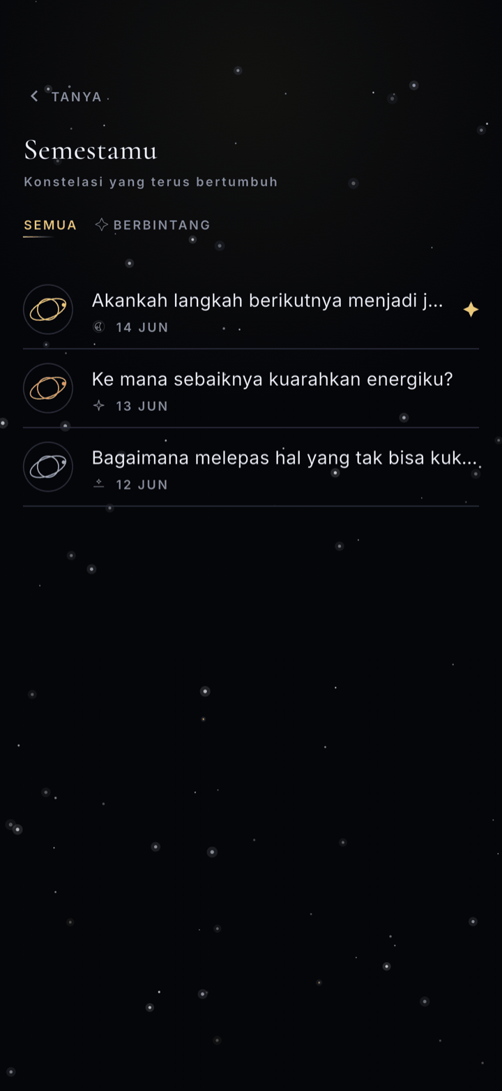 Semestamu berisi jawaban yang tersimpan dan ditandai favorit