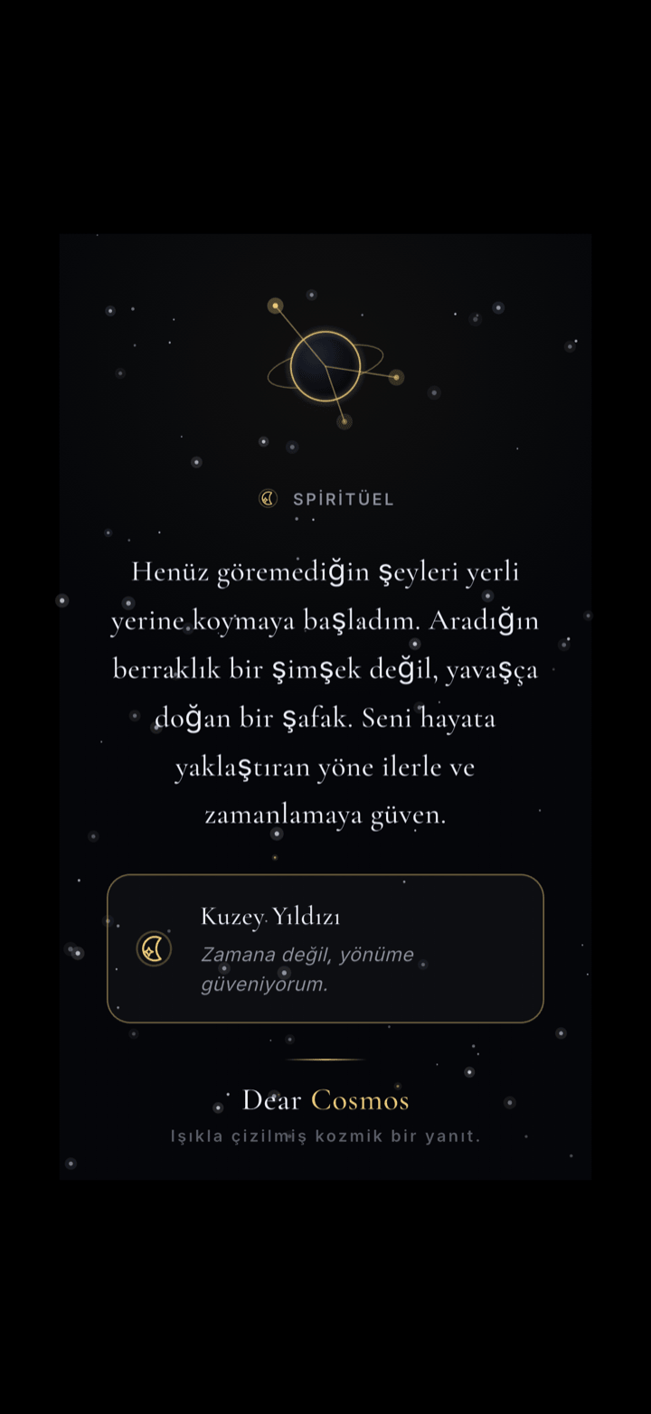 Özel soruyu göstermeden paylaşılabilen kozmik kart