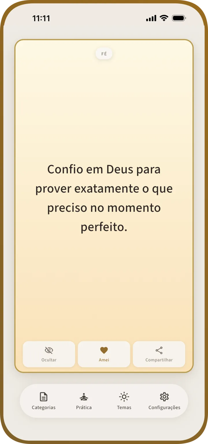 Tela inicial do Manna com uma afirmação bíblica