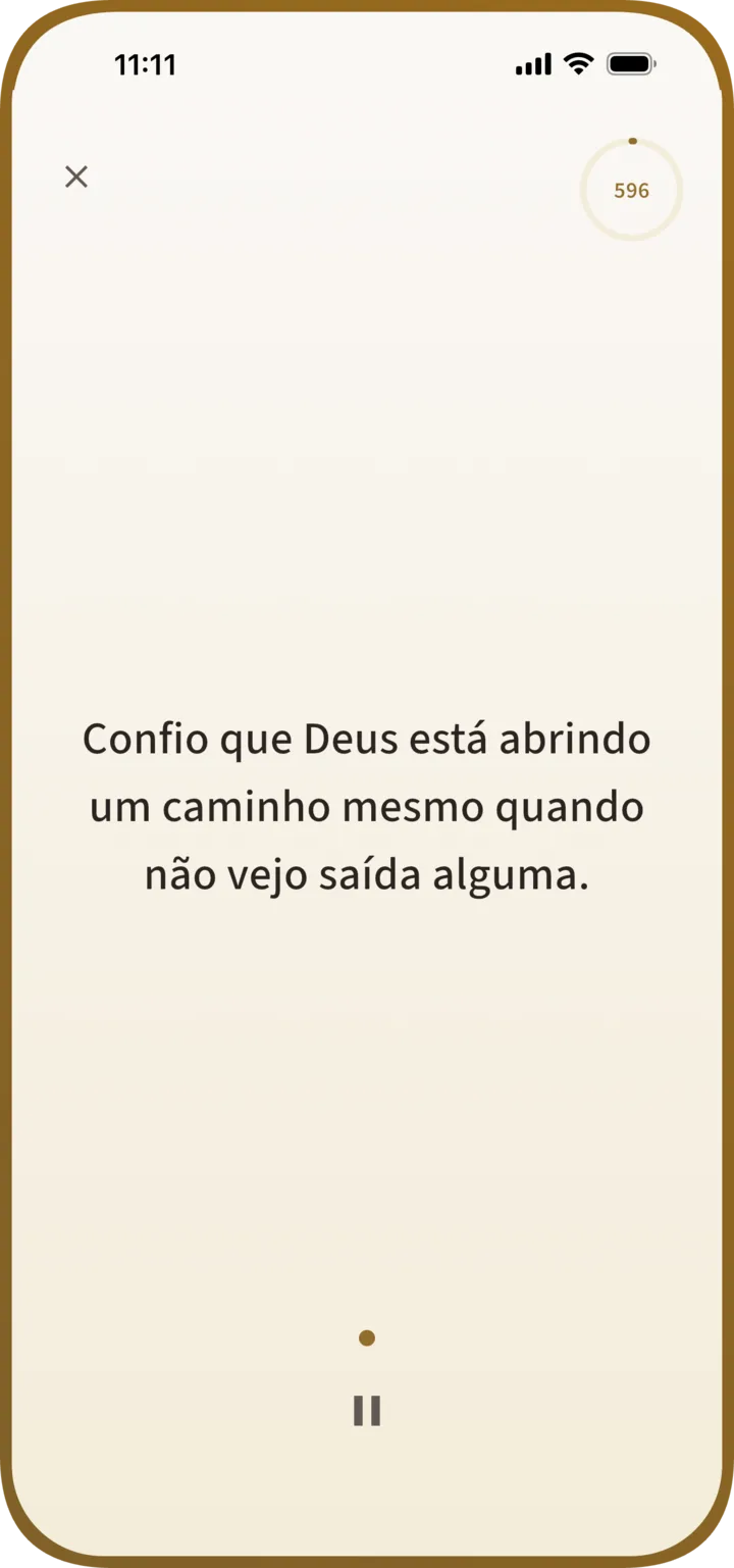 Tela de prática guiada do Manna