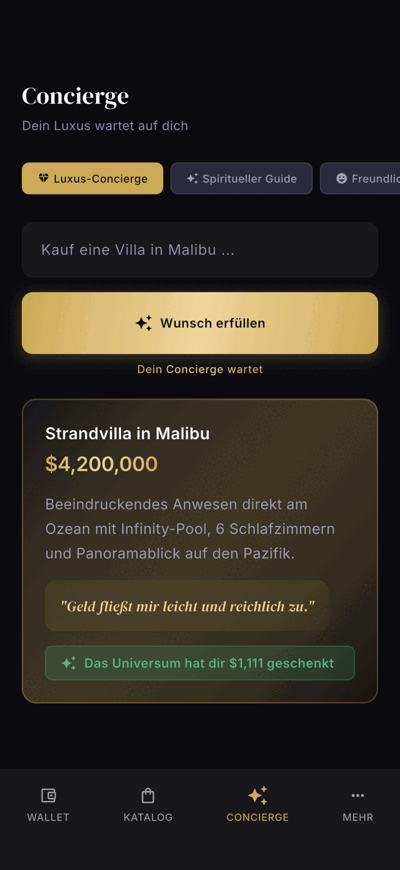 Monea Concierge screen