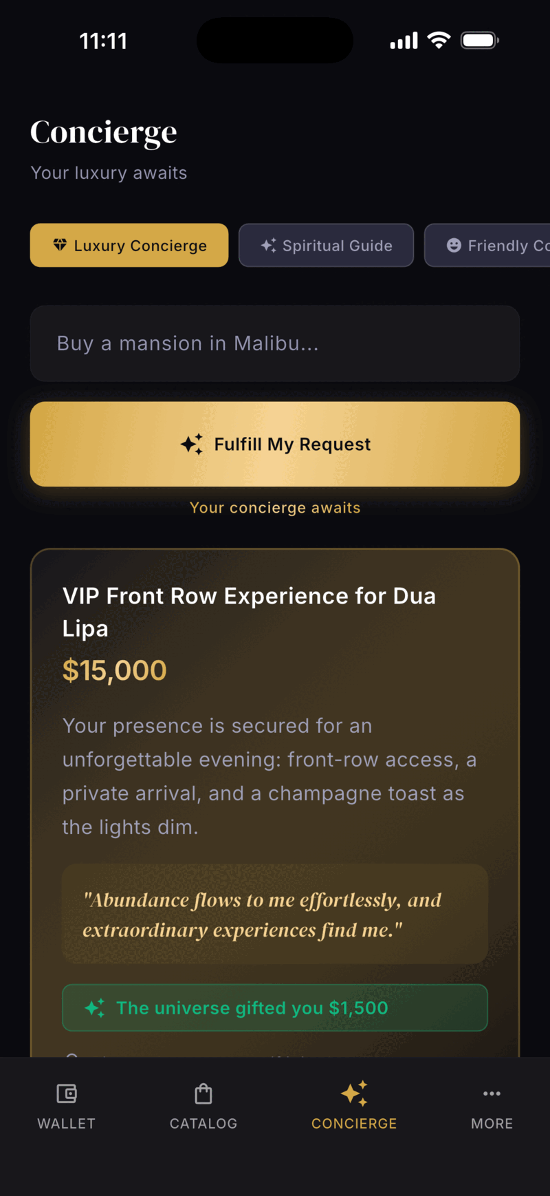 Monea Concierge screen