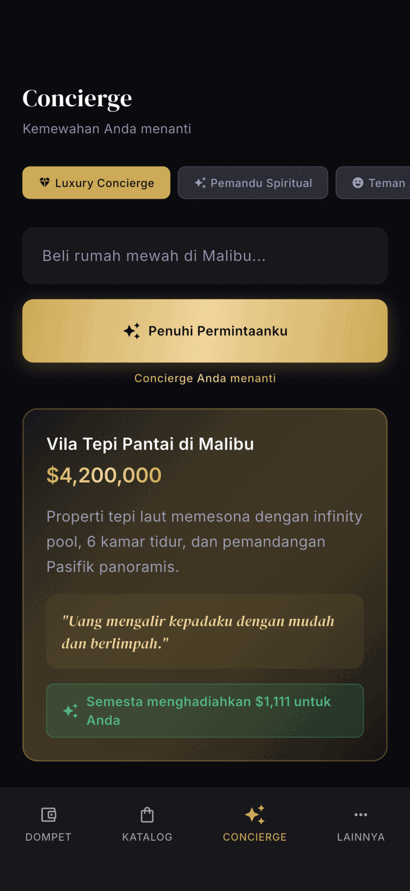 Monea Concierge screen
