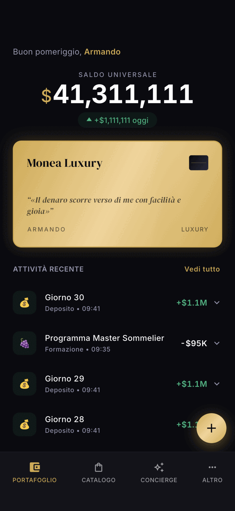 Monea wallet screen