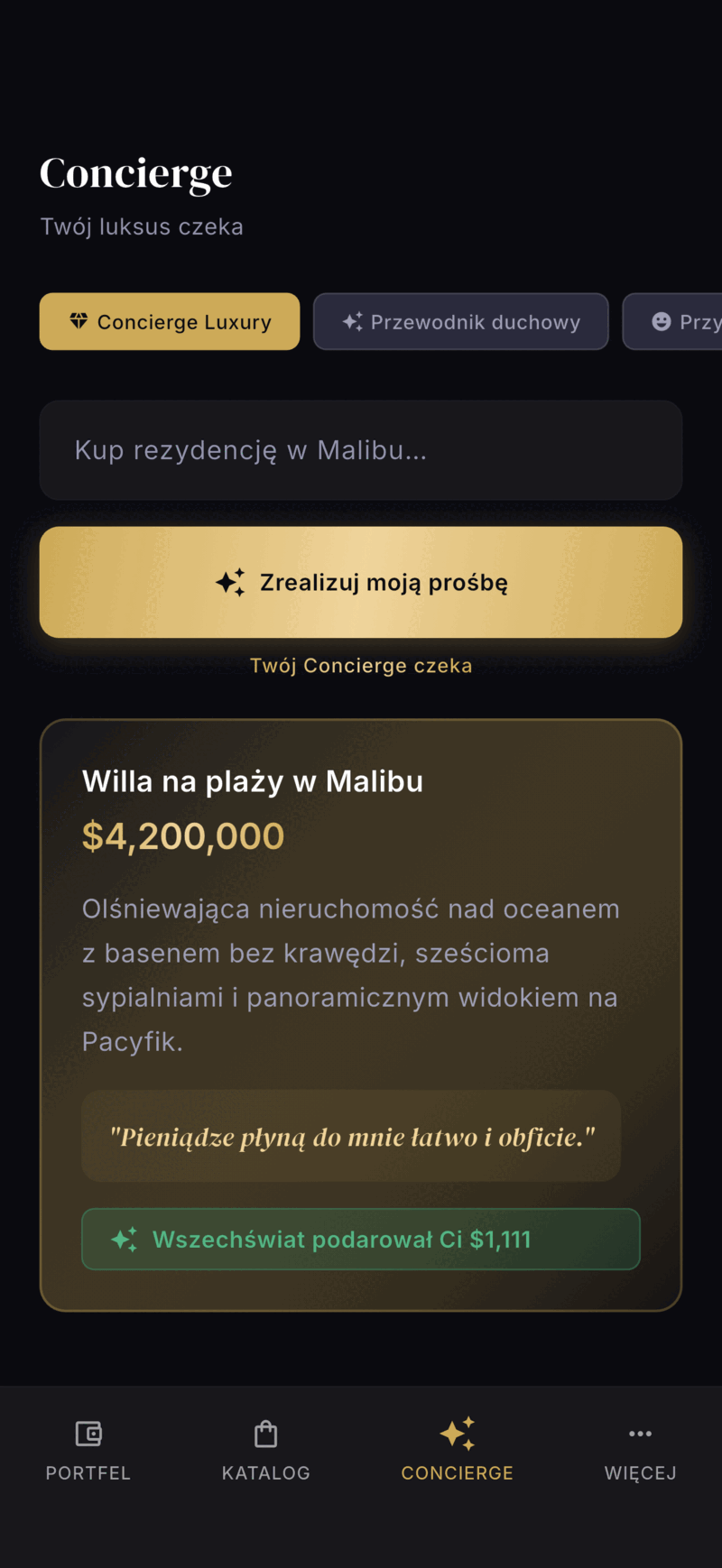 Monea Concierge screen