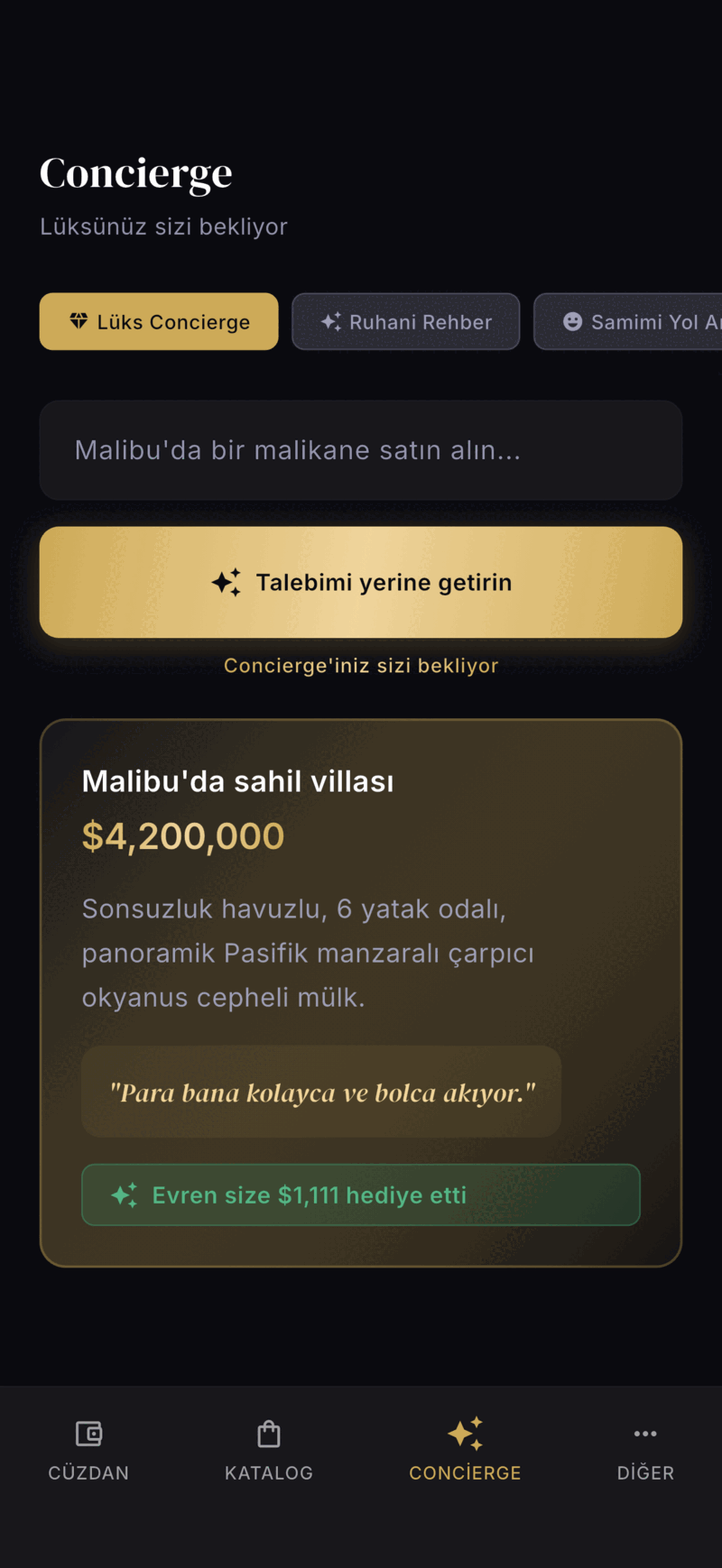 Monea Concierge screen
