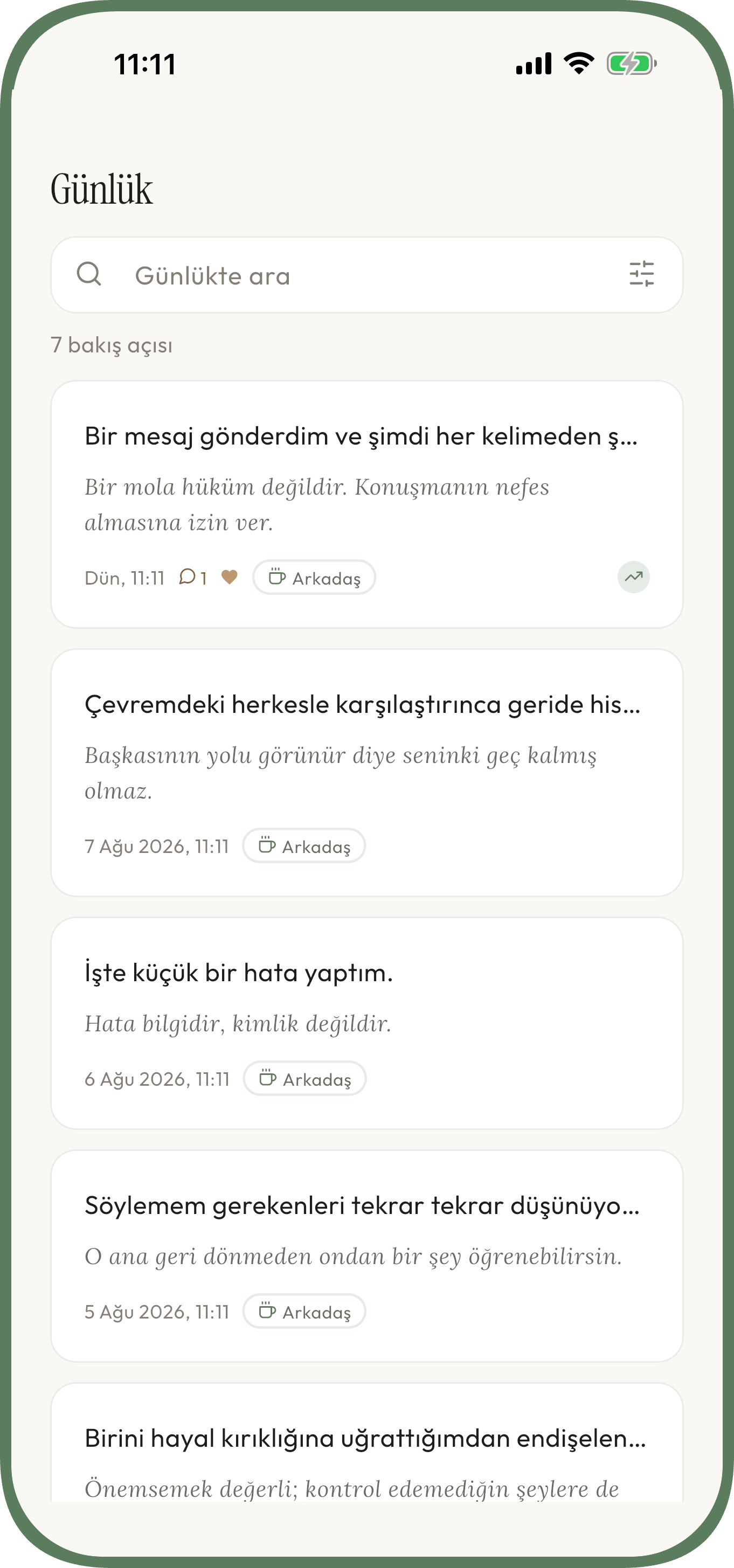 Endişeyi yazıp sakin bir bakış açısı almak için Unworried ekranı — anksiyete — Bu alışkanlığı geliştir