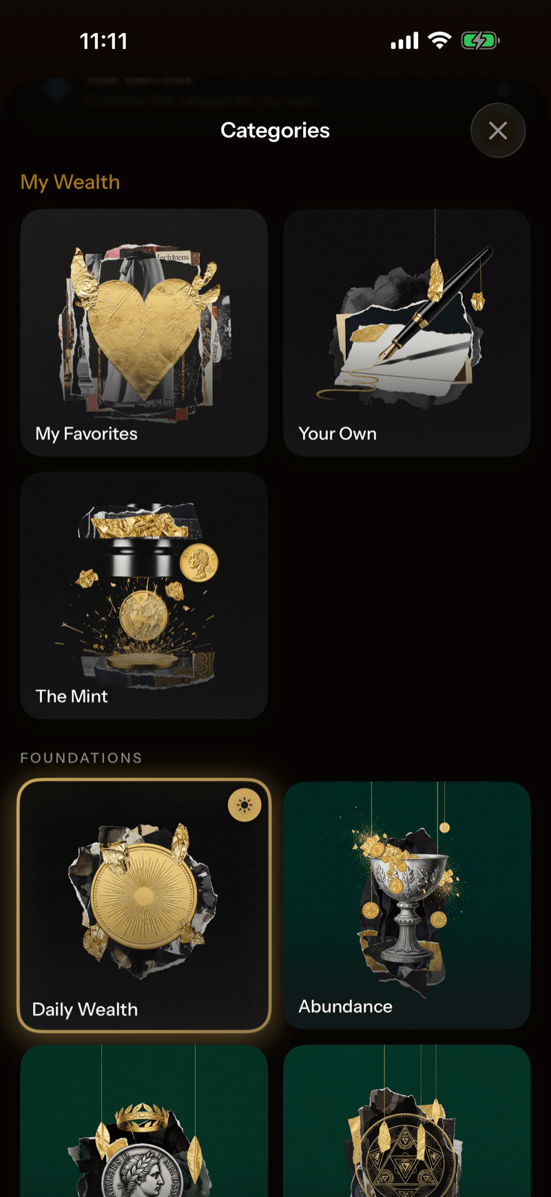 Seventy affirmation collections in Wealthy