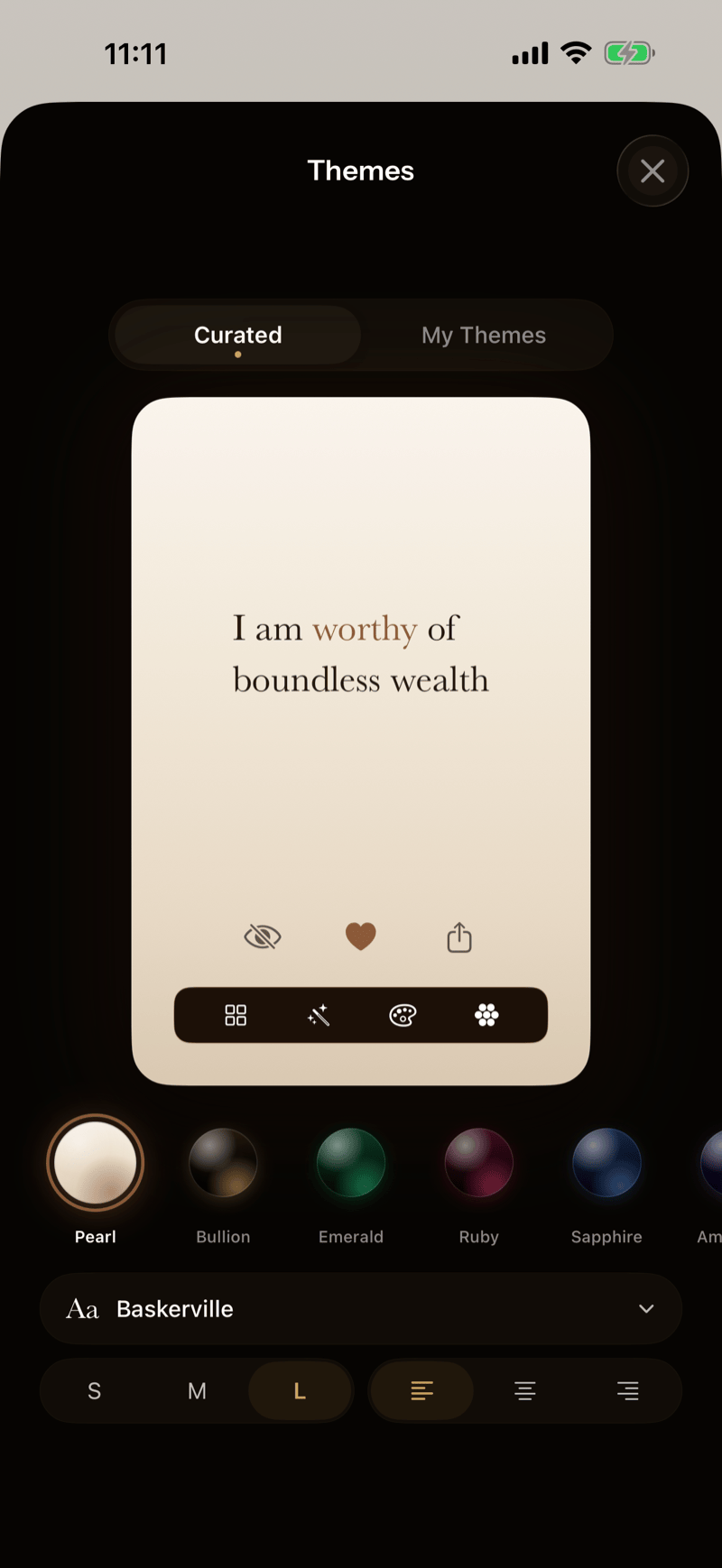 Palettes and deck themes in Wealthy