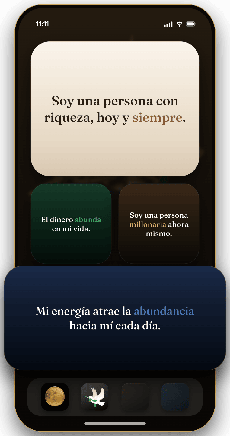 Widgets de Wealthy en la pantalla de inicio y de bloqueo del iPhone